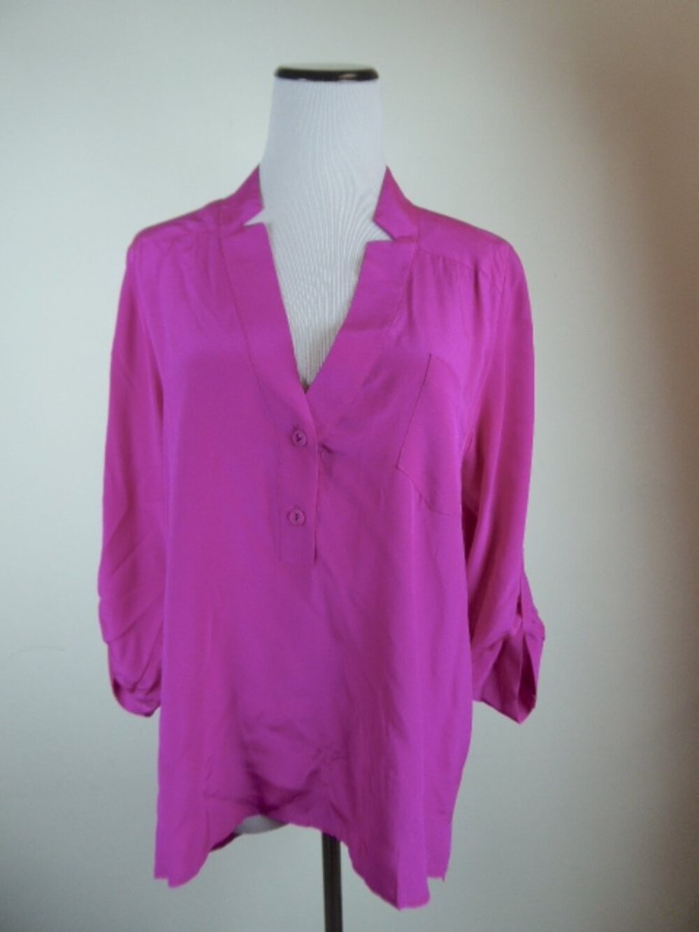 MASON SILK deep pink popover tunic top 4